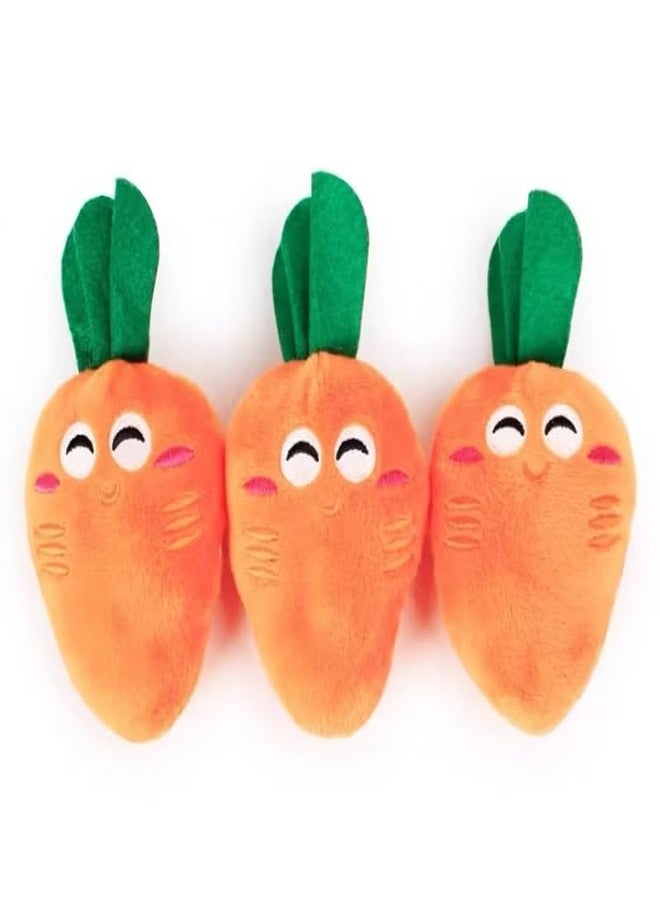 Jinshining 4 Pcs Orange Soft Dog Toys Cute Carrot Plush Chew Squeaker Plush Dog and Cat Toys with Multi-Squeaks Sound Pet Puppy Supplies, Squeak Toys - Image 3