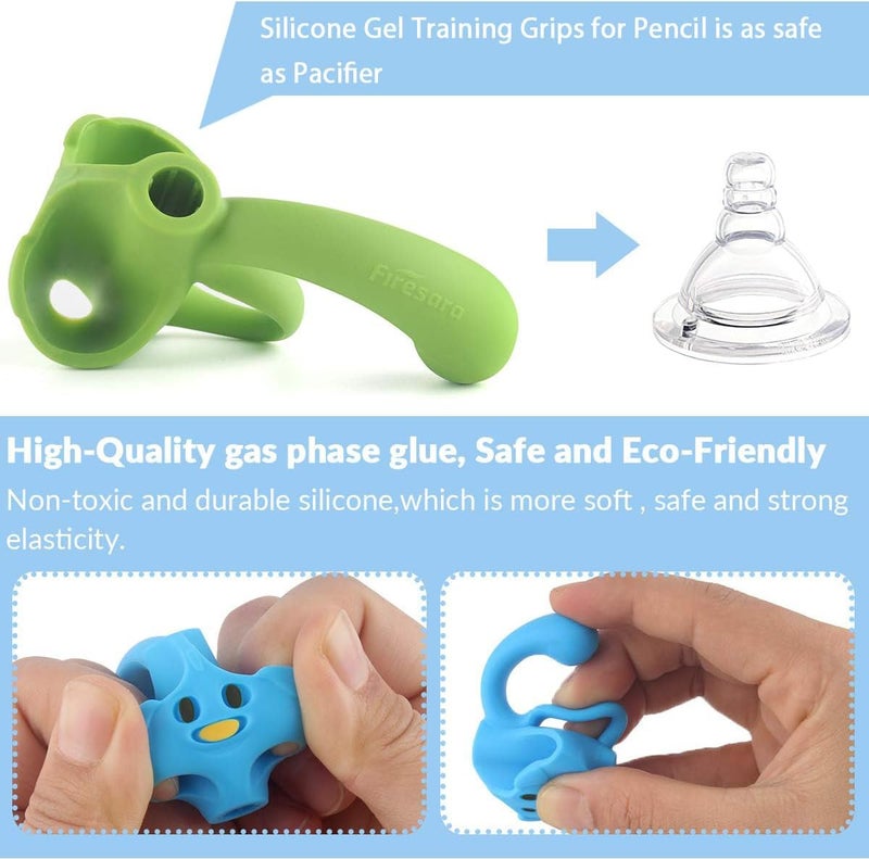 Firesara Training Grips For Pencil, Training Grips for Kids Handwriting Ergonomic 5 Fingers Fixed Sets for Trainer Handwriting Posture Correction, Assorted Pencil Grips for Righties and Lefties (3Pcs) - Image 2