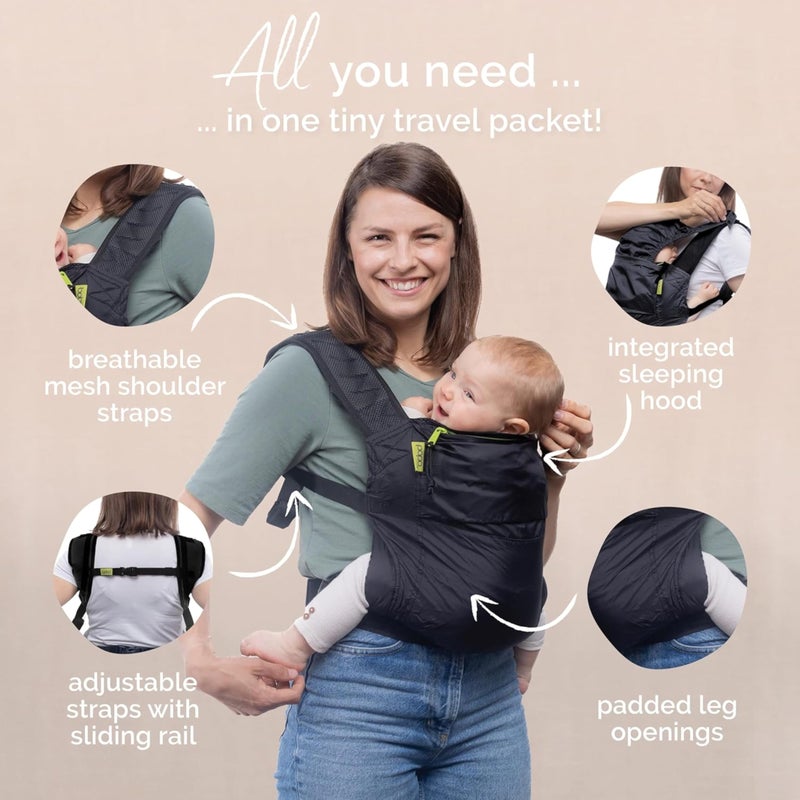 بوبا Boba Air Ultra-Lightweight Baby Carrier  Toddler Carrier (15-45 lbs) - Certified Hip-Healthy Baby Carriers, Travel-Friendly Baby Holder Carrier, Ergonomic Baby Carrier, Baby Wearing Carrier (Black) - Image 5