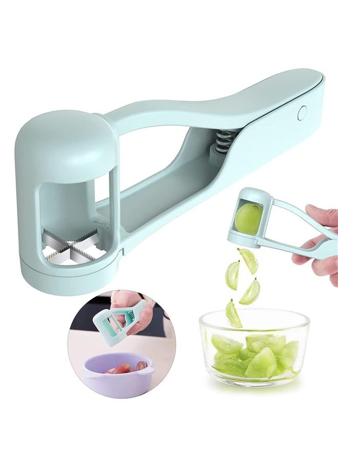Grape Cutter, Stainless Steel kitchen Gadget Fruit Slicer, Slicer Machine Cherry Tomato Strawberry Slicer for Kitchen Vegetable Fruit Salad Cake Cutting Tools, Grape Cutter for Toddlers, Grape Slicer for Baby, Grape Tomato Cherry Strawberry Cutter Tools Into 4 Pieces for Vegetable Fruit Salad（16.5*5.6*3.4cm） - Image 4