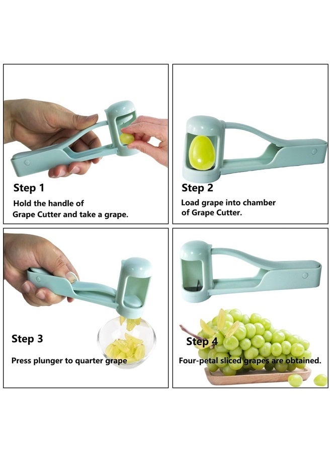 Grape Cutter, Stainless Steel kitchen Gadget Fruit Slicer, Slicer Machine Cherry Tomato Strawberry Slicer for Kitchen Vegetable Fruit Salad Cake Cutting Tools, Grape Cutter for Toddlers, Grape Slicer for Baby, Grape Tomato Cherry Strawberry Cutter Tools Into 4 Pieces for Vegetable Fruit Salad（16.5*5.6*3.4cm） - Image 5