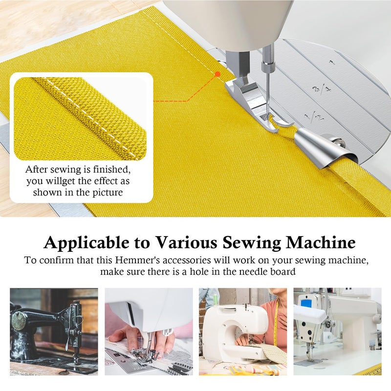 TIGARI Rolled Hem Presser Foot, Sewing Rolled Hemmer Foot, 7/8/9/10mm Wide Rolled Hem Pressure Foot Sewing Machine Feet Hemming Machine Hand Sewing Machine Sewing Accessories - Image 4