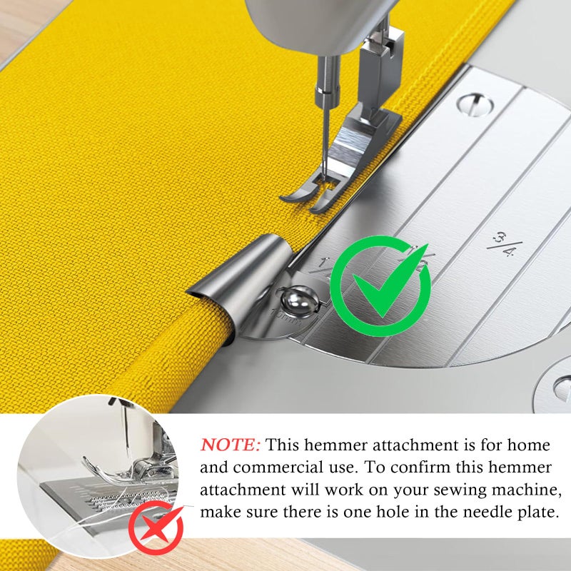 TIGARI Rolled Hem Presser Foot, Sewing Rolled Hemmer Foot, 7/8/9/10mm Wide Rolled Hem Pressure Foot Sewing Machine Feet Hemming Machine Hand Sewing Machine Sewing Accessories - Image 2