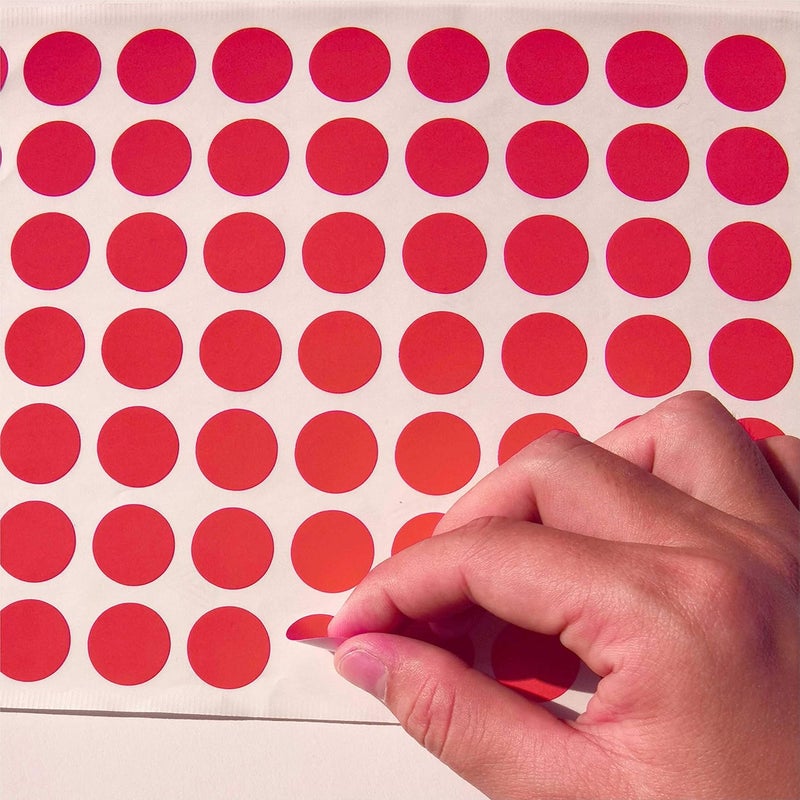 PARLAIM 1050 PCS 3/4 Inch Round Color-Code Dot Stickers, Color Coded Circle Stickers for Classroom, Office (Red) - Image 2