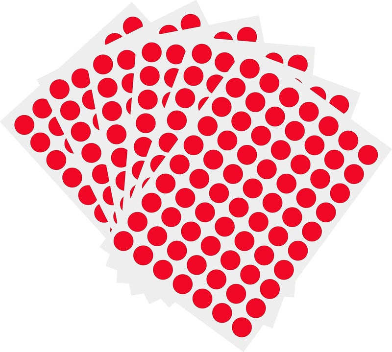 PARLAIM 1050 PCS 3/4 Inch Round Color-Code Dot Stickers, Color Coded Circle Stickers for Classroom, Office (Red) - Image 1