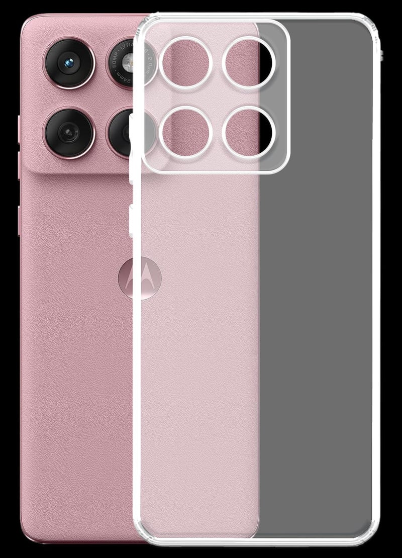 YOFO Silicon Back Cover Case for Motorola Edge 60 Fusion (5G) (Transparent) Camera Protection with Dust Plug - Image 4
