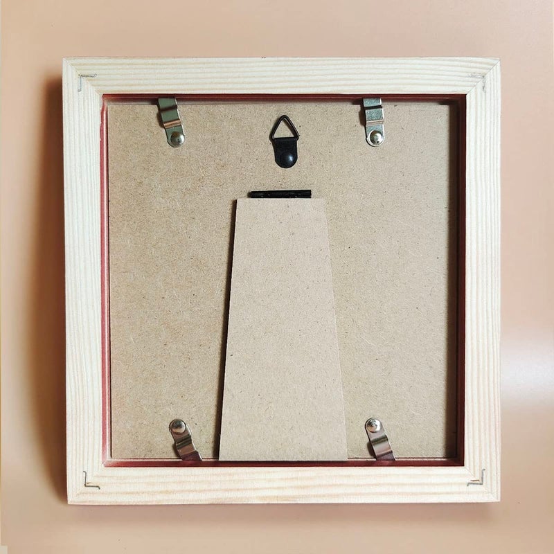 KELE MODEL 6x6 Picture Frames RED Solid Wood Frame  Plastic Panel (Film Needs to be Removed) Table or Wall.Front Window Opening 5.5x5.5 inch. - Image 4