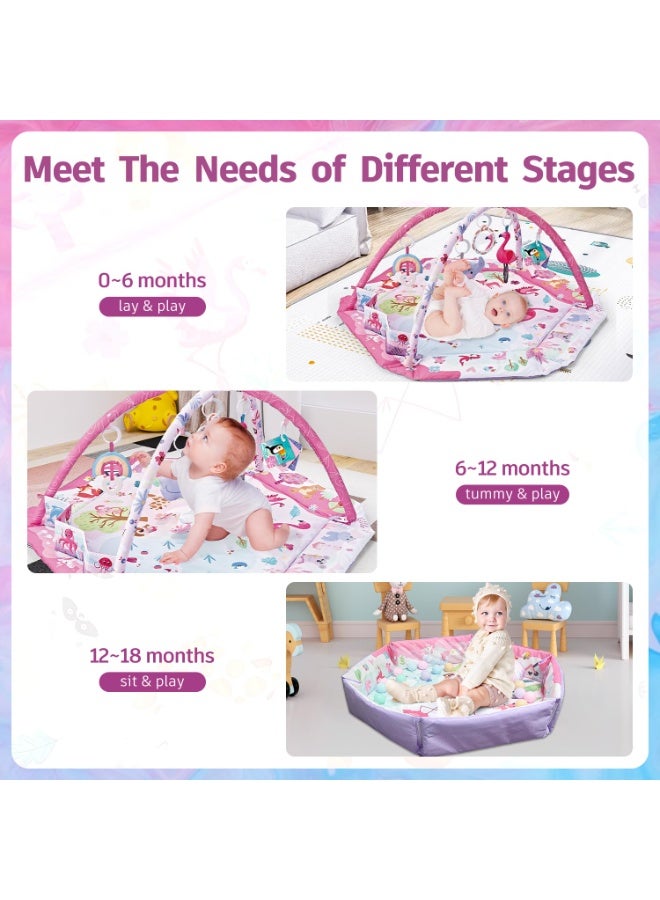 ASIV 7-in-1 Large Activity Mat for Babies 0-6 Months Tummy Time Mat Play Mat, 5 Tummy TimeToys, 18 Ocean Toys, and 1 Tummy Time Pillow, Baby Activity Mat Easy to Install & Clean, Baby Gift  - Image 2