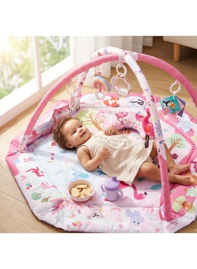 ASIV Baby Play Gym Mat and Activity Mat – 7-in-1 Baby Play Mat with Pillow and 6 Detachable Toys, Washable Baby Activity Mat, Promotes Visual, Auditory, Sensory, and Motor Development – Sensory Toy Gift for Newborns to 0–3–6–9–24 Months Toddlers (Pink) - Image 5