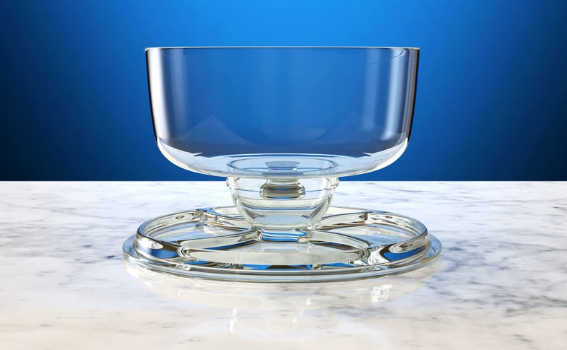 REPLEX Cake Stand and Serving Plate Platter with Dome Lid, 6 in 1 Multi-Purpose Use, Italian Made Crystal Glass Footed Cake Stand, Salad Bowl, Cake Plate, Fruit Platter - Image 4