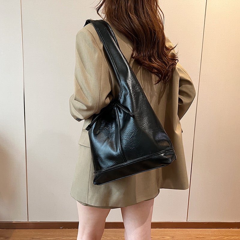 Korean Style Simple Bow Underarm Bag Women'S 2024 Fashionable High-End Large Capacity Shoulder Tote Bag - Image 4