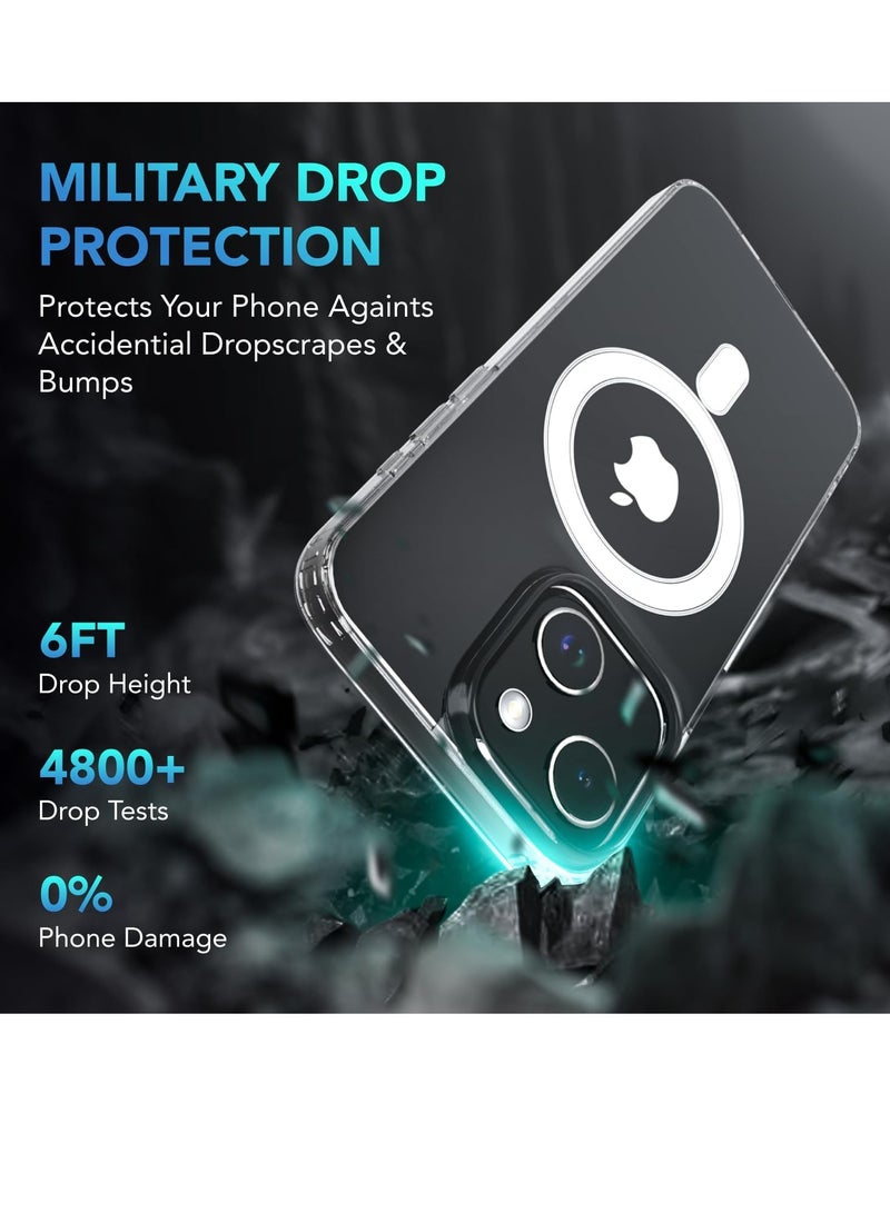 ELTRAZONE  Designed for iPhone 14 Plus Case, [Clear] 5 in 1 [Non Yellowing] Case with 2X Tempered Glass Screen and 2X Camera Lens Protectors, Shockproof and Air-Guard Corners (Clear MagSafe) - Image 3