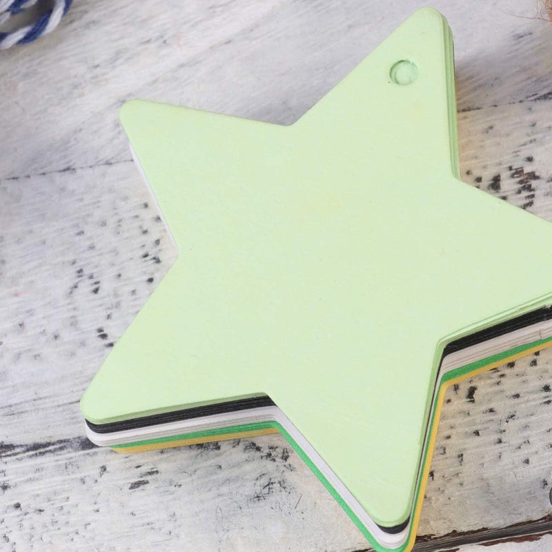 كلاراكو مجموعة من 200 بطاقة ورقية من كلاركو مع خيوط من الجوت على شكل نجمة ملونة لتزيين حفلات أعياد الميلاد وحفلات الزفاف والهدايا والحرف الفنية - Image 3