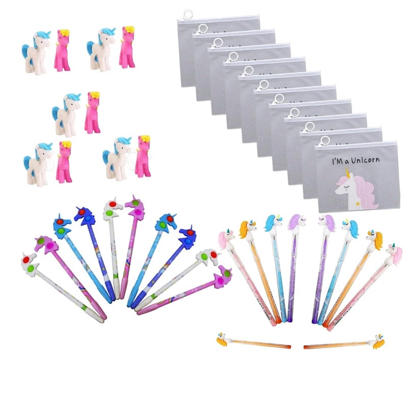 Gamins Gadgets Gamins Gadgets Return Gift Unicorn Stationery Pack of 40 Products Return Gift For Kids Full Package For Students Study Needs Budget Friendly PARTY SPECIAL COMBO  - Image 1