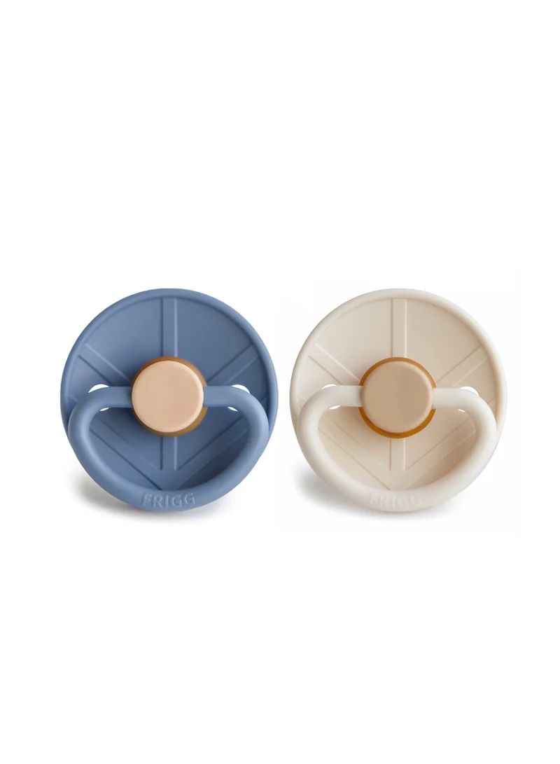 FRIGG Little Viking Latex Baby Pacifier 6-18M 2-Pack Ocean View/Cream - Size 2