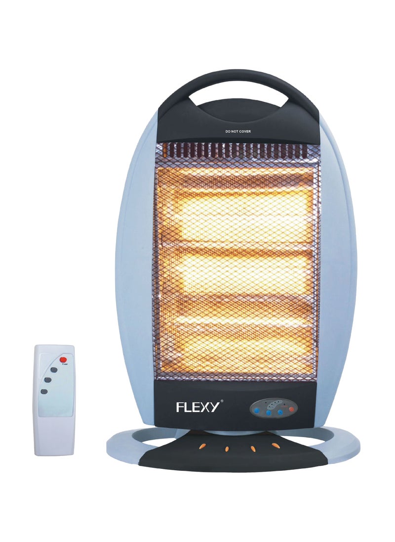 Flexy FLEXY Halogen Heater 1200W with 3 Heat Settings, Remote Control, Safety Tip Switch, Toppable Resistant, Instant Heat & Light, Safety Mesh Grill, Oscillation, Carry Handle, 2-Year Warranty, 220-240V, 50/60Hz  - Image 1