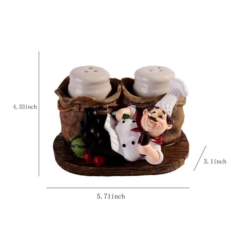 SMANTA French Chef 2Pcs Spice Bottle Shaker - Wine Bottle Decoration for Barbecue, Spice Jars, Seasonings, Baking Gadget - Image 2