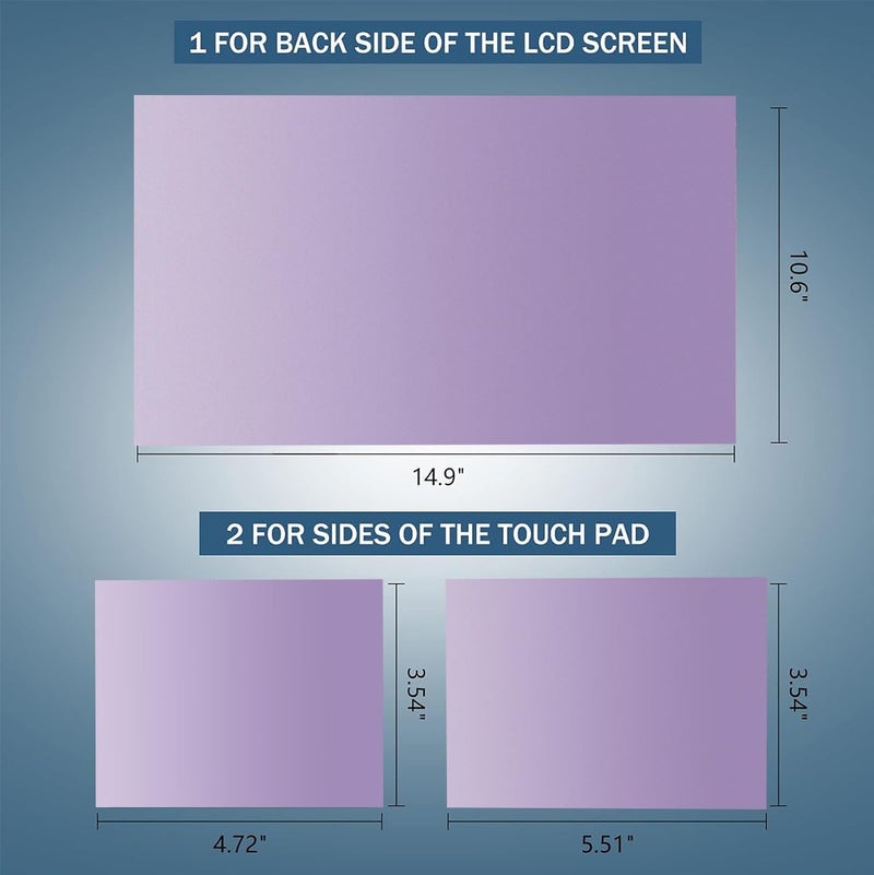 AORTDES Laptop Skin Sticker Decal 15-15.6 Inches, Universal Reusable Vinyl Sticker for 12.1 13 13.3 14 15.4 Inches Netbook/Notebook PC, Waterproof & Scratch-Resistant (Purple - Gradient) - Image 2
