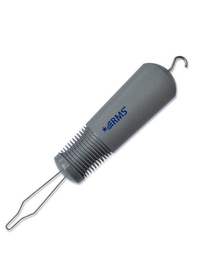 RMS RMS Button Hook with Zipper Pull - Button Assist Device with Comfort & Wide Grip, Shirt & Coat Buttoning Aid Ideal for Limited Dexterity Caused by Arthritis (Grey)  - Image 1
