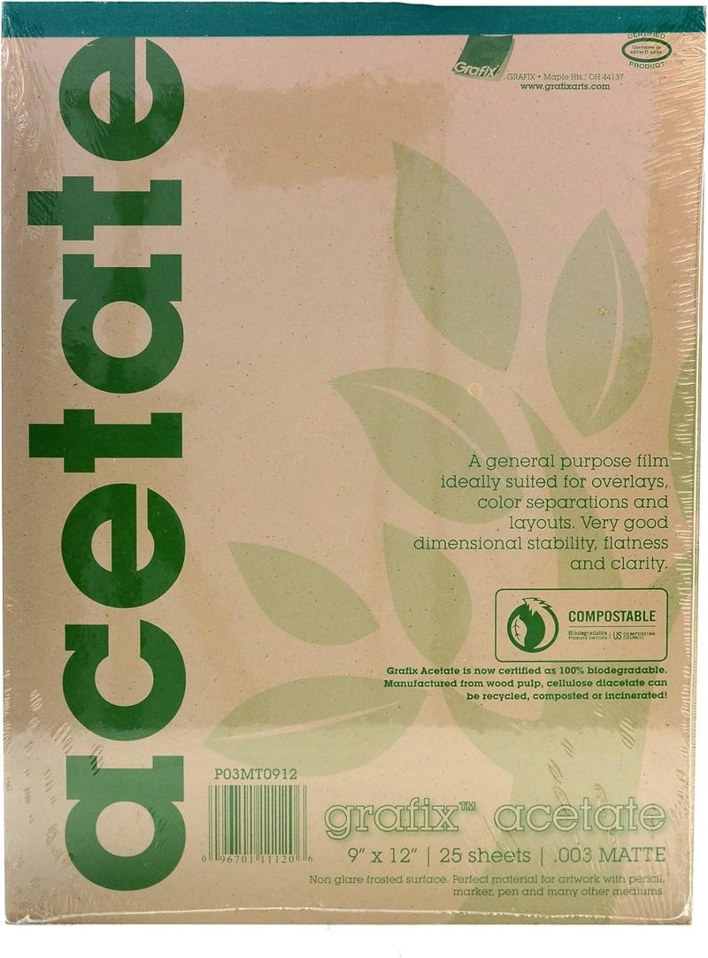 Grafix Matte Acetate Film Pads 0.003 9 in. x 12 in. pad of 25 - Image 2