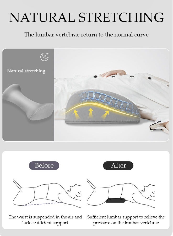 DUNISO وسادة دعم القطن القطني، وسادة قطنية للنوم بتصميم مريح، مسند ظهر متعدد الوظائف من رغوة الذاكرة، قابلة للتنفس وناعمة، قابلة للإزالة والغسل، مناسبة لمقاعد السيارات، كراسي المكتب، كراسي الاسترخاء والأسرة، 49 * 28 * 13 سم - Image 5