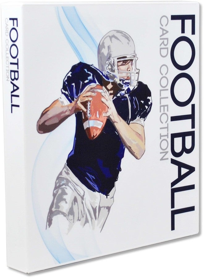 UniKeep Football Themed Trading Card Collection Binder with Trading Card Pages. (Blue, Metal Rings) - Image 1