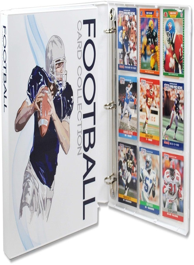 UniKeep Football Themed Trading Card Collection Binder with Trading Card Pages. (Blue, Metal Rings) - Image 3