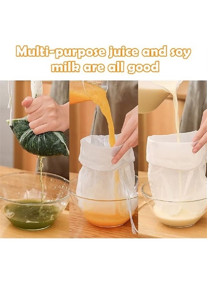 3pcs Food Grade Soy Milk Filter Bags, 200 Micron 20*30CM Fine Mesh Bag Reusable Almond Milk Bag & All Purpose Food Strainer - Fine Mesh Nylon Cheesecloth & Cold Brew Coffee Filter - Image 4