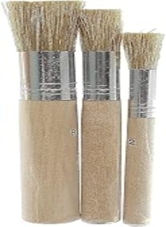 Stencil Brushes Set A0501, 3 Pieces - Wood