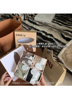 7A Japanese Style Simple Color Blocking Seamless Mid-Waist Long Cotton Lycra Antibacterial Underwear Friendly Skin Comfortable B 4 boxed "color random hair]