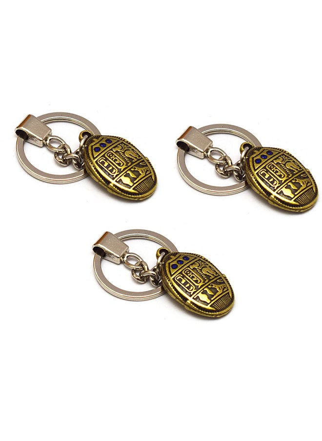 immatgar - 3 pieces of  immatgar pharaonic solid keychain Egyptian souvenirs gifts from egypt Authentic Pharaoh (Burnt Yellow) - Image 1