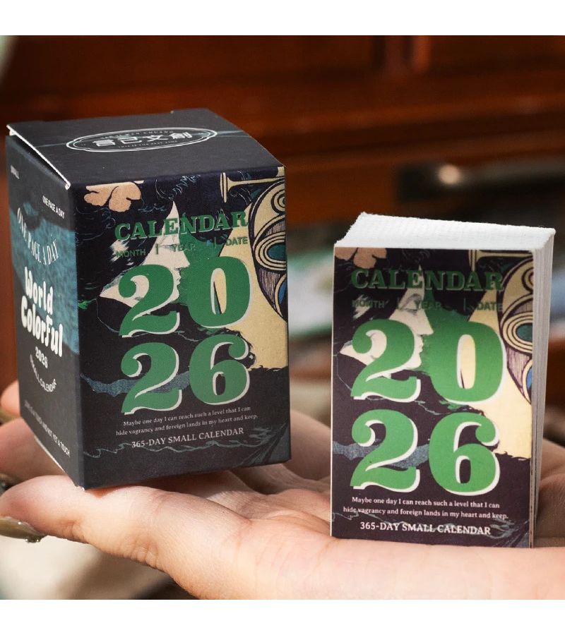 تقويم صغير بتصميم قديم مستوحى من موجة الريترو لعام 2026، لطيف لمدة 365 يومًا، لوازم مدرسية ومكتبية، مخطط وجدول ملاحظات - Image 5