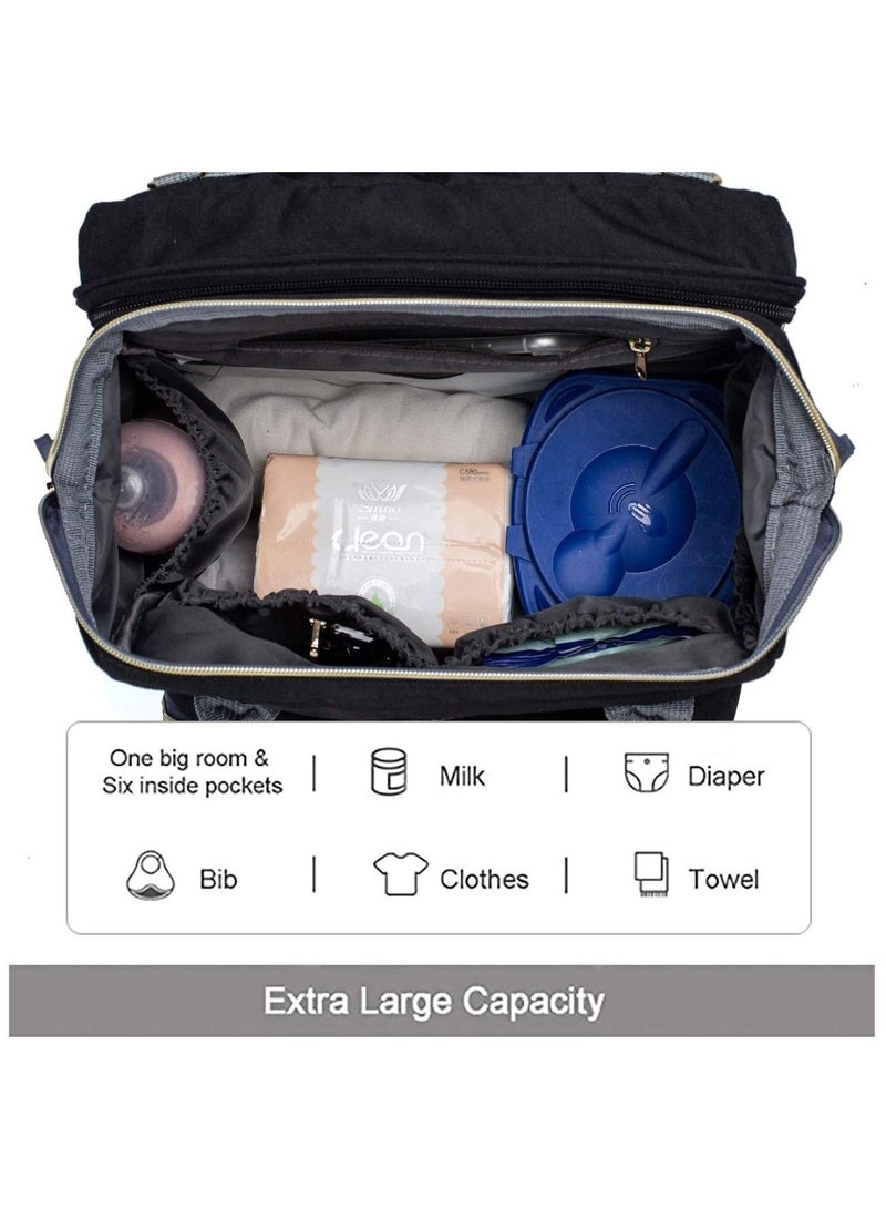 GT-Wheel Multifunctional Mummy Bag,Bassinet Bag Functions as Diaper Bag and Changing Station, Foldable Nappy Backpacks Baby Bed with Hook & Changing Pad (Green) - Image 5