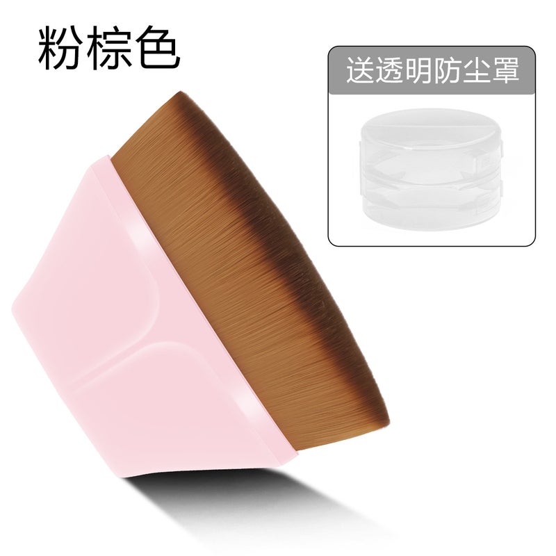 No. 55 foundation makeup brush petal traceless makeup tool flat head portable non-eating powder brush storage box BB brush Pink + UV + box[upgrade] - Image 1