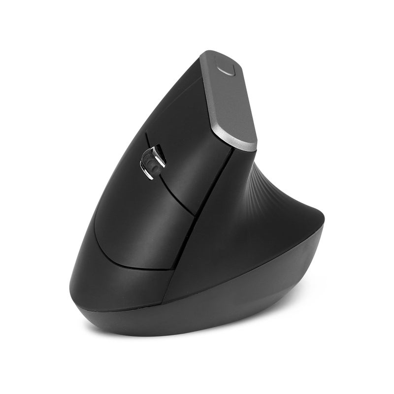 فأرة ضوئية لاسلكية 2.4G رأسية Ergonomic ب6 مفاتيح مع دبي قابلة للتعديل ب3 درجات لأجهزة الكمبيوتر المحمولة والحواسيب - لون أسود - Image 1