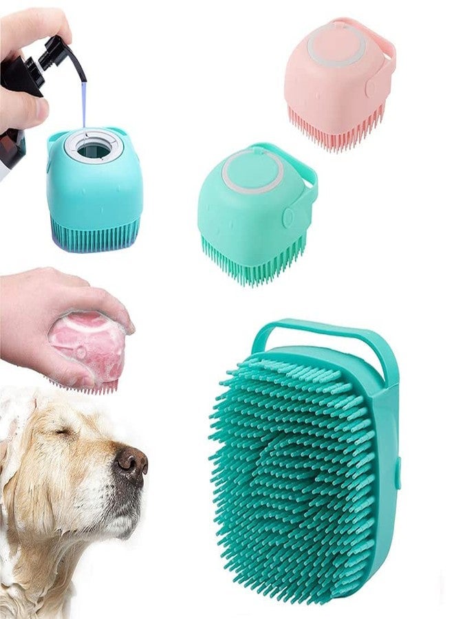 OCER Pet Bath Brush Body Scrubber Shampoo Dispenser Tick Remover for Shower Bathing and Shedding Soft Silicone Bristles Brushes Groomers for Pet Puppy Dogs Cat Rabbit Multicolor - Image 3