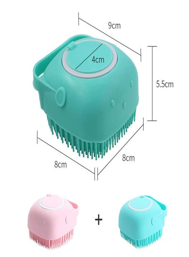 OCER Pet Bath Brush Body Scrubber Shampoo Dispenser Tick Remover for Shower Bathing and Shedding Soft Silicone Bristles Brushes Groomers for Pet Puppy Dogs Cat Rabbit Multicolor - Image 4