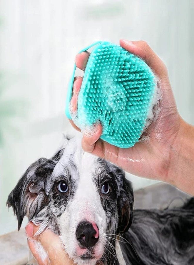 OCER Pet Bath Brush Body Scrubber Shampoo Dispenser Tick Remover for Shower Bathing and Shedding Soft Silicone Bristles Brushes Groomers for Pet Puppy Dogs Cat Rabbit Multicolor - Image 2