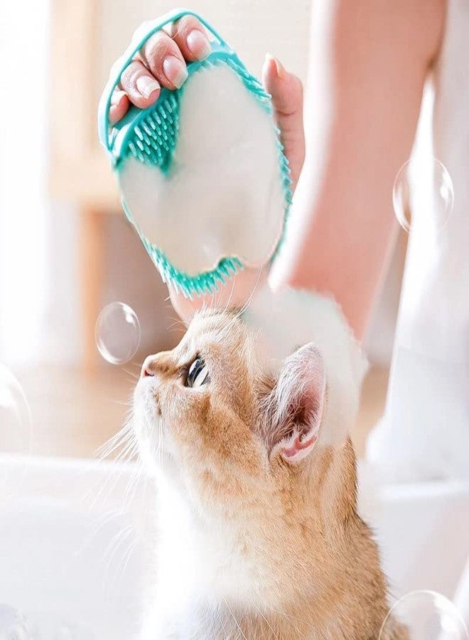 OCER Pet Bath Brush Body Scrubber Shampoo Dispenser Tick Remover for Shower Bathing and Shedding Soft Silicone Bristles Brushes Groomers for Pet Puppy Dogs Cat Rabbit Multicolor - Image 5