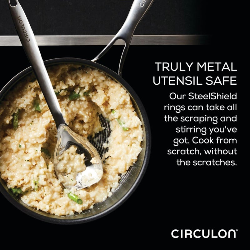 Circulon Clad Stainless Steel Chef Pan and Utensil Set with Hybrid SteelShield and Nonstick Technology - Image 5