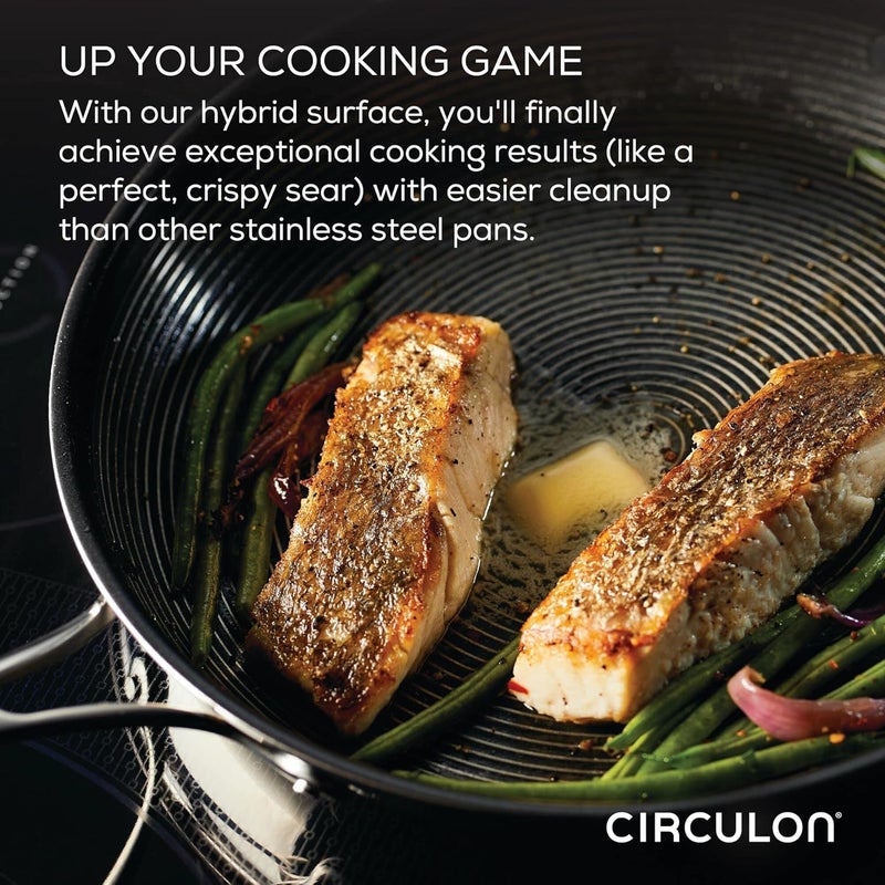 Circulon Clad Stainless Steel Chef Pan and Utensil Set with Hybrid SteelShield and Nonstick Technology - Image 3