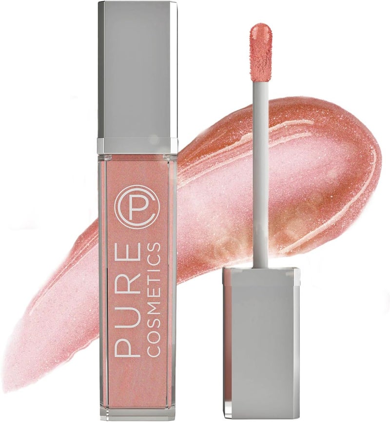 Pure Cosmetics Pure Illumination Lip Gloss with Light and Mirror - Hydrating Non-Sticky Lanolin Lip Gloss in Caribbean Coral - Image 1