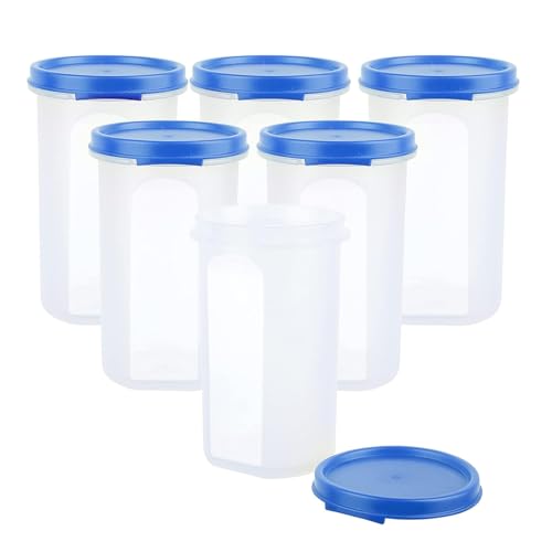 RIOMAX Plastic Kitchen Storage Containers/Round Storage Container with Removable Lid/Fridge Storage Container/Fridge Organizer/Freezer Storage Containers (500ML, Pack of 6) - Image 2