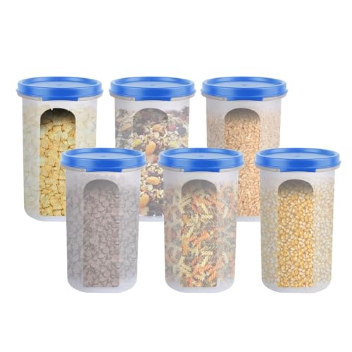 RIOMAX Plastic Kitchen Storage Containers/Round Storage Container with Removable Lid/Fridge Storage Container/Fridge Organizer/Freezer Storage Containers (500ML, Pack of 6) - Image 1