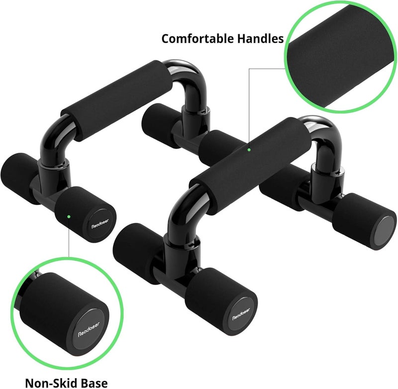 Readaeer Push Up Bars Gym Exercise Equipment Fitness 1 Pair Pushup Handles with Cushioned Foam Grip and Non-Slip Sturdy Structure Push Up Bars for Men & Women - Image 3