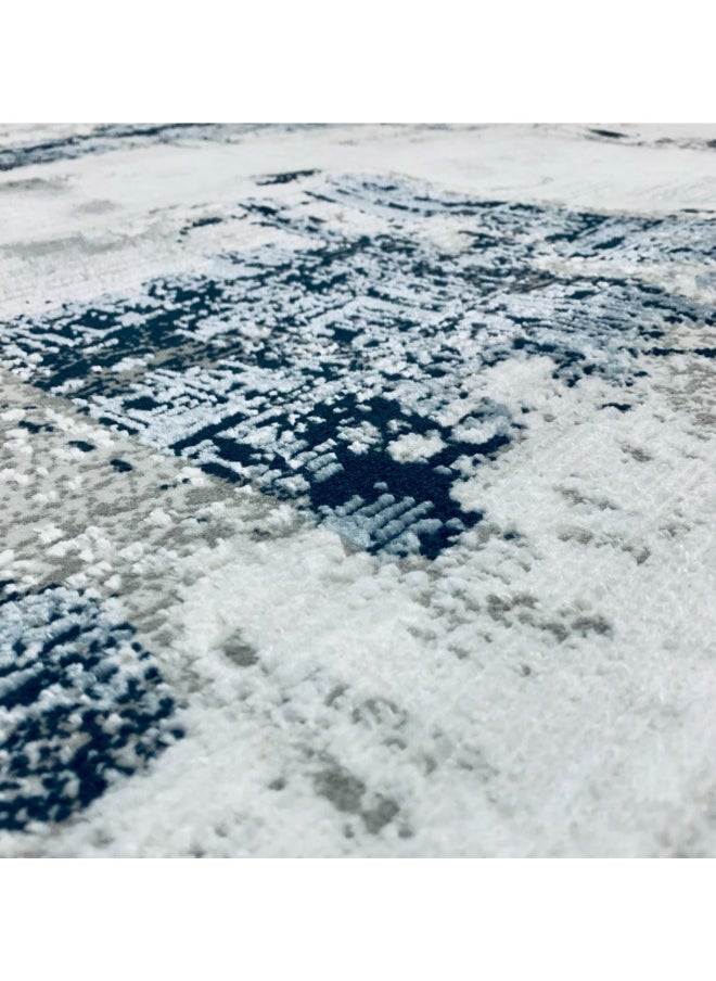 HANDPICKED FURNITURE Handpicked Furniture Abstract Blue Rug, Ultra Soft Area Carpets For Bed Room, Living Room, And Dining Room, Antislip Floor Carpets, Easy To Clean, Made In Turkey  - Image 5