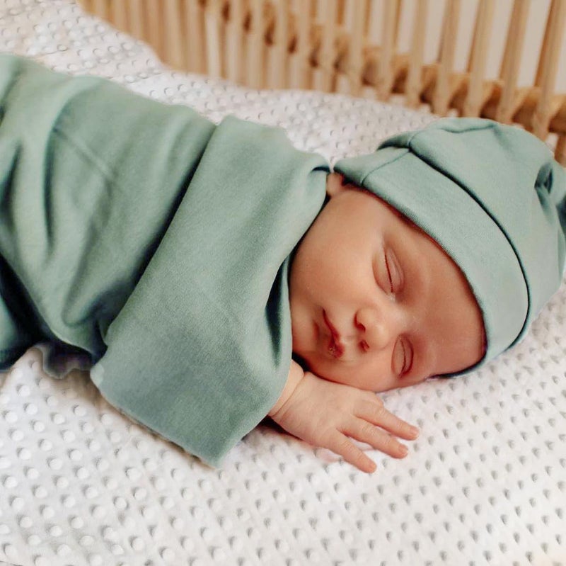 OWLOWLA Newborn Swaddle Set Stretch Wrap Swaddle Receiving Blanket for Baby Boy Girl(Olive-rm) - Image 3