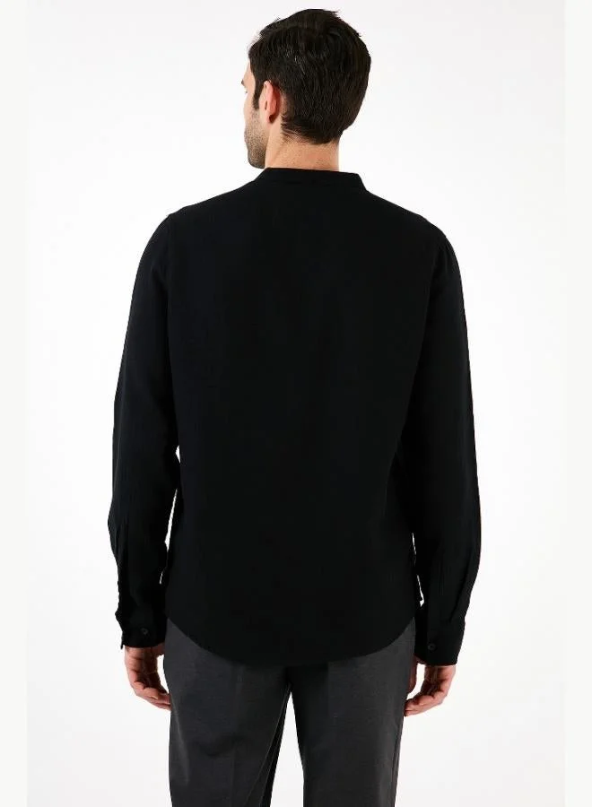 Buratti  Buratti Cotton Regular Fit Mandarin Collar Shirt Men's SHIRT CF25S127702 for Men | Best Price UAE