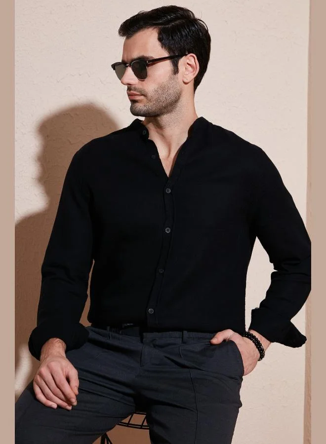 Buratti  Buratti Cotton Regular Fit Mandarin Collar Shirt Men's SHIRT CF25S127702 for Men | Best Price UAE