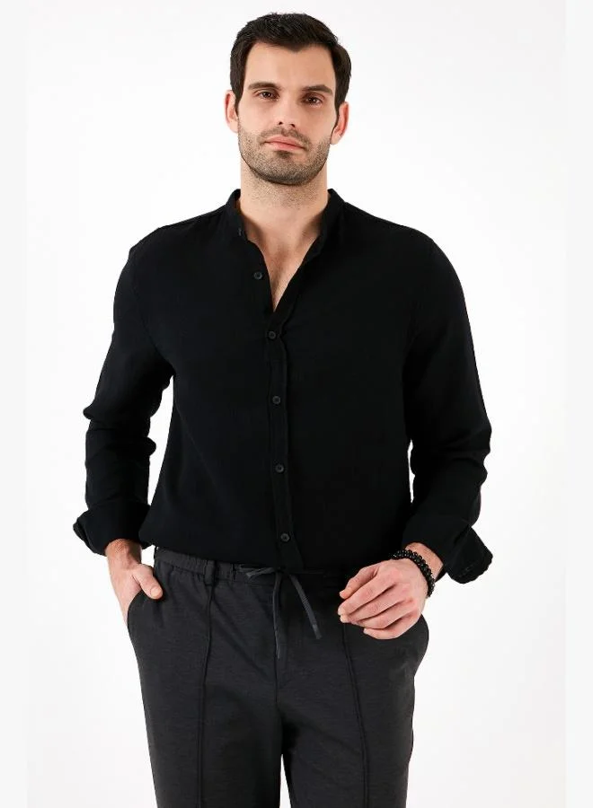 Buratti  Buratti Cotton Regular Fit Mandarin Collar Shirt Men's SHIRT CF25S127702 for Men | Best Price UAE